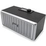 Alto-falante Bluetooth Universal Music COOL Retro (20W) Madeira Preto Frente Prateado