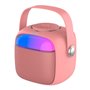 Alto-falante musical Bluetooth universal 6W COOL Mini Karaokê + Microfone Rosa