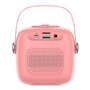 Alto-falante musical Bluetooth universal 6W COOL Mini Karaokê + Microfone Rosa