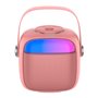 Alto-falante musical Bluetooth universal 6W COOL Mini Karaokê + Microfone Rosa