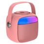 Alto-falante musical Bluetooth universal 6W COOL Mini Karaokê + Microfone Rosa