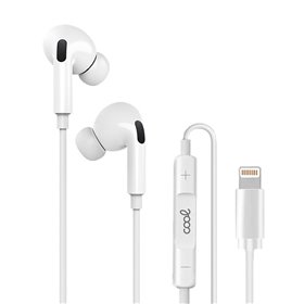 Auscultadores estéreo COOL brancos com micro para iPhone - Elásticos IN-EAR (Bluetooth Lightning)