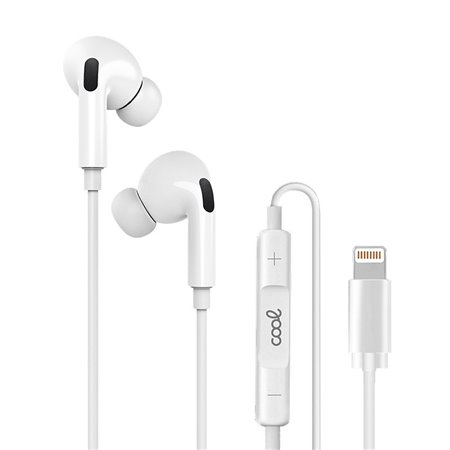 Auscultadores estéreo COOL brancos com micro para iPhone - Elásticos IN-EAR (Bluetooth Lightning)