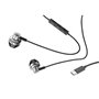 Auscultadores Estéreo Tipo C COOL com microfone (Metal) Prateado