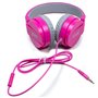 Auscultadores Jack COOL de 3,5 mm Toronto Fones de ouvido com micro rosa