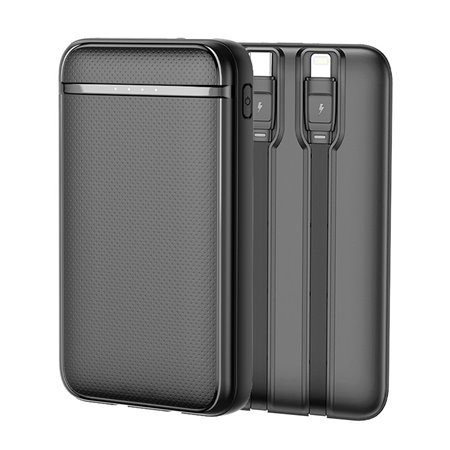 Bateria Externa Power Bank 5000 mAh COOL (2 Cabos: TYPE C / Lightning) Preto