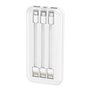 Bateria Externa Universal Power Bank 10.000 mAh + Carregamento Rápido 22,5W - 3A (3 conexões) Branco