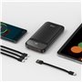 Bateria Externa Universal Power Bank 10.000 mAh + Carregamento Rápido 22,5W - 3A (3 conexões) Preto