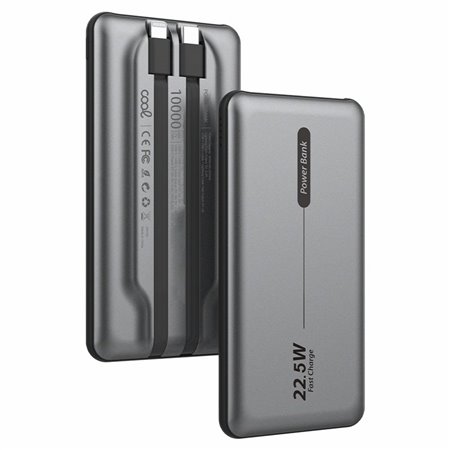 Bateria Externa Universal Power Bank 10.000 mAh PD 22,5W (2 conexões) Cinza