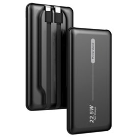 Bateria Externa Universal Power Bank 10.000 mAh PD 22,5W (2 conexões) Preto