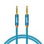 Cabo Jack 3,5 mm para Jack 3,5 mm COOL Áudio-Áudio Nylon Azul (1 m)