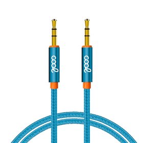 Cabo Jack 3,5 mm para Jack 3,5 mm COOL Áudio-Áudio Nylon Azul (1 m)