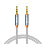 Cabo Jack 3,5 mm para Jack 3,5 mm COOL Áudio-Áudio Nylon Prata (1m)