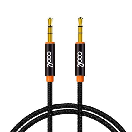 Cabo Jack 3,5 mm para Jack 3,5 mm COOL Áudio-Áudio Nylon Preto (1m)