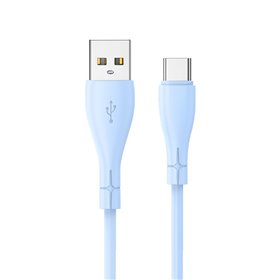 Cabo USB COOL Silicone Universal Tipo C Azul Céu (1 metro)