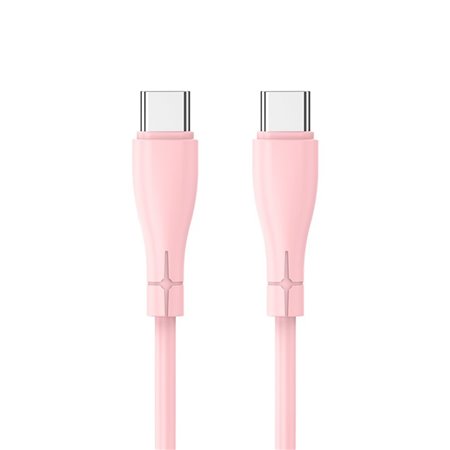 Cabo USB COOL Silicone Universal Tipo C para Tipo C Rosa (1 metro)