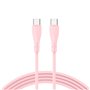 Cabo USB COOL Silicone Universal Tipo C para Tipo C Rosa (1 metro)
