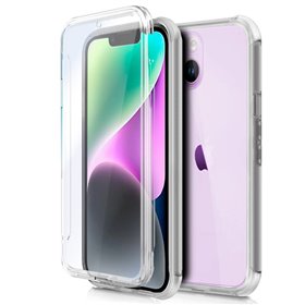 Capa COOL de Silicone 3D para iPhone 14 (frente e verso transparentes)