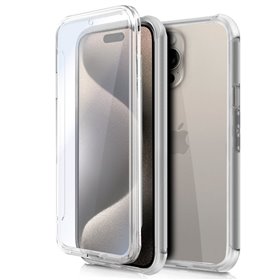 Capa COOL de Silicone 3D para iPhone 15 Pro Max (frente e verso transparentes)