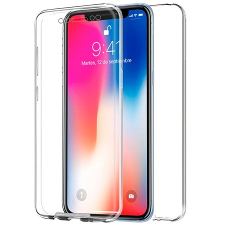Capa COOL de Silicone 3D para iPhone X / iPhone XS (frente e verso transparentes)