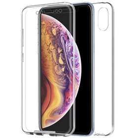 Capa COOL de Silicone 3D para iPhone XS Max (frente e verso transparentes)