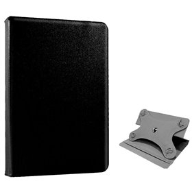 Capa COOL Ebook / Tablet 7 poleg.  Couro Sintético Preto Rotativa