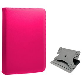 Capa COOL Ebook / Tablet 7 poleg. Couro Sintético Rosa Rotativa