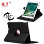 Capa COOL para iPad Air / Air 2 / Pro 9.7 / iPad 2017 / iPad 2018 9.7 poleg. Rotativa Couro Sintético Preto