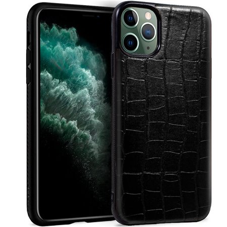 Capa COOL para iPhone 11 Pro Max Leather Crocodile Preto