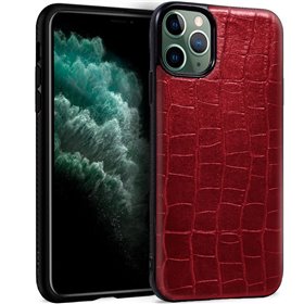 Capa COOL para iPhone 11 Pro Max Leather Crocodile Vermelho