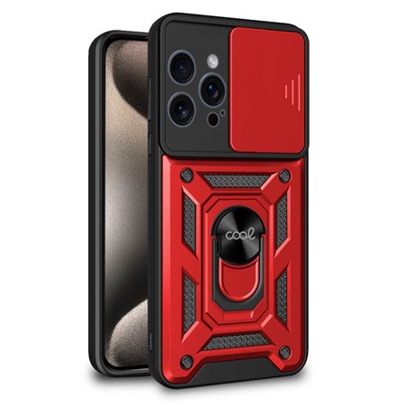 Capa COOL para iPhone 15 Pro Max Hard Ring Vermelho