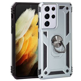 Capa COOL para Samsung G998 Galaxy S21 Ultra Hard Ring Prata