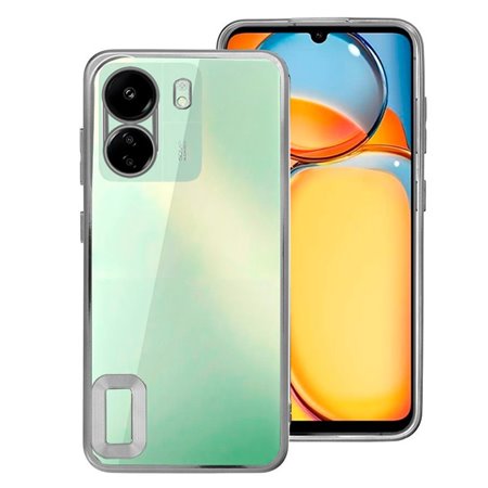 Capa COOL para Xiaomi Redmi 13C / 13C 5G / Poco C65 Borde Metálico (Prata)