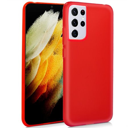 Capa de silicone COOL para Samsung G998 Galaxy S21 Ultra (vermelha)