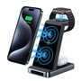 Carregador Base Dock Qi Sem Fio 3 em 1 COOL Preto