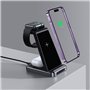 Carregador Base Dock Qi Sem Fio 3 em 1 COOL Preto