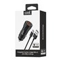 Carregador de carro cabo tipo C (2 x USB) COOL 2.4A Kit 2 em 1 preto