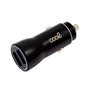 Carregador de carro cabo tipo C (2 x USB) COOL 2.4A Kit 2 em 1 preto