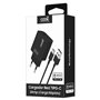 Carregador de Rede do conector universal tipo C 3Amp (carga rápida) COOL Kit 2 em 1 preto