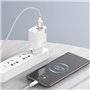 Carregador de rede duplo universal USB + PD Tipo-C + Cabo de carregamento COOL (GaN 65 W) Branco