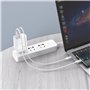 Carregador de rede duplo universal USB + PD Tipo-C + Cabo de carregamento COOL (GaN 65 W) Branco