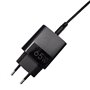 Carregador de rede duplo universal USB + PD Tipo-C + Cabo de carregamento COOL (GaN 65 W) Preto