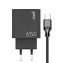 Carregador de rede duplo universal USB + PD Tipo-C + Cabo de carregamento COOL (GaN 65 W) Preto