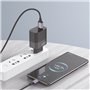 Carregador de rede duplo universal USB + PD Tipo-C + Cabo de carregamento COOL (GaN 65 W) Preto