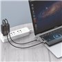 Carregador de rede duplo universal USB + PD Tipo-C + Cabo de carregamento COOL (GaN 65 W) Preto