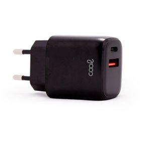 Carregador de rede rápido universal (PD) duplo tipo C / USB COOL (20 W) preto