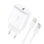 Carregador de Rede rápido universal (PD) Tipo C COOL (25 W) Branco + Cabo Tipo-C para Lightning