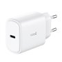 Carregador de Rede rápido universal (PD) Tipo C COOL (25 W) Branco + Cabo Tipo-C para Lightning
