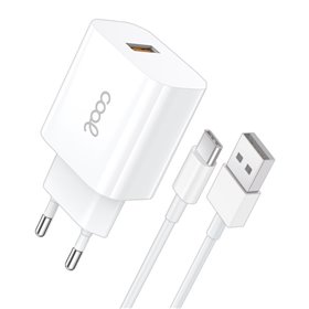 Carregador de Rede Tipo C + Cabo COOL Universal 2.4Amp Branco