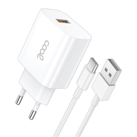 Carregador de Rede Tipo C + Cabo COOL Universal 2.4Amp Branco